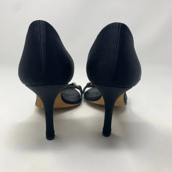 Giuseppe Zanotti Black Silk Sandals w/ Rhinestones - Picture 6 of 10